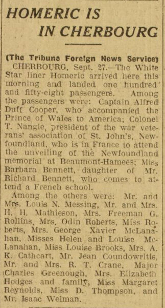 Homeric newspaper clipping