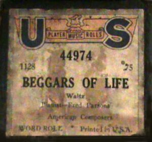 beggars of life piano roll