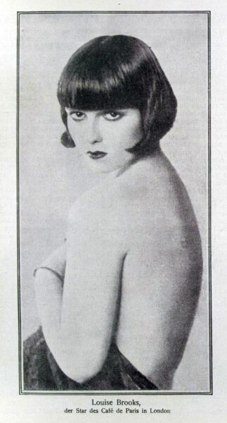 Louise Brooks At Cafe de Paris clipping from 1925
